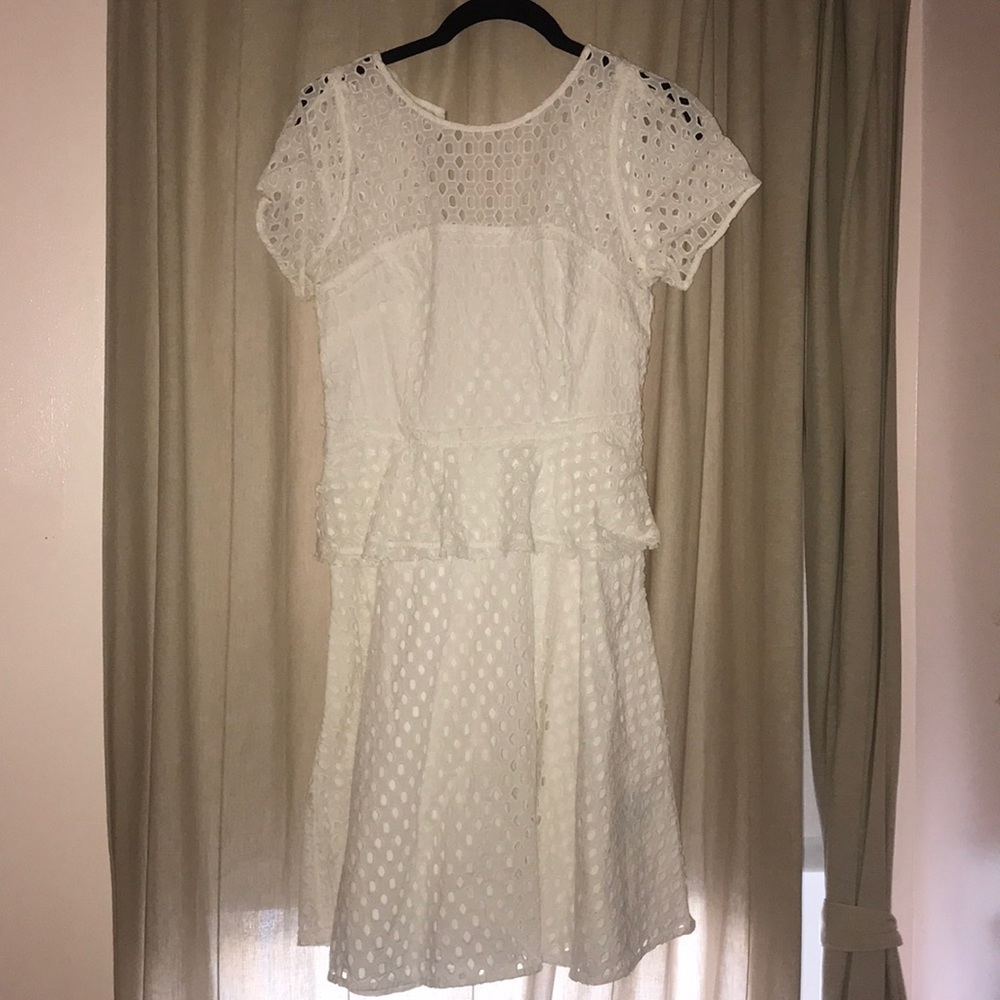 banana republic white eyelet lace dress NWT